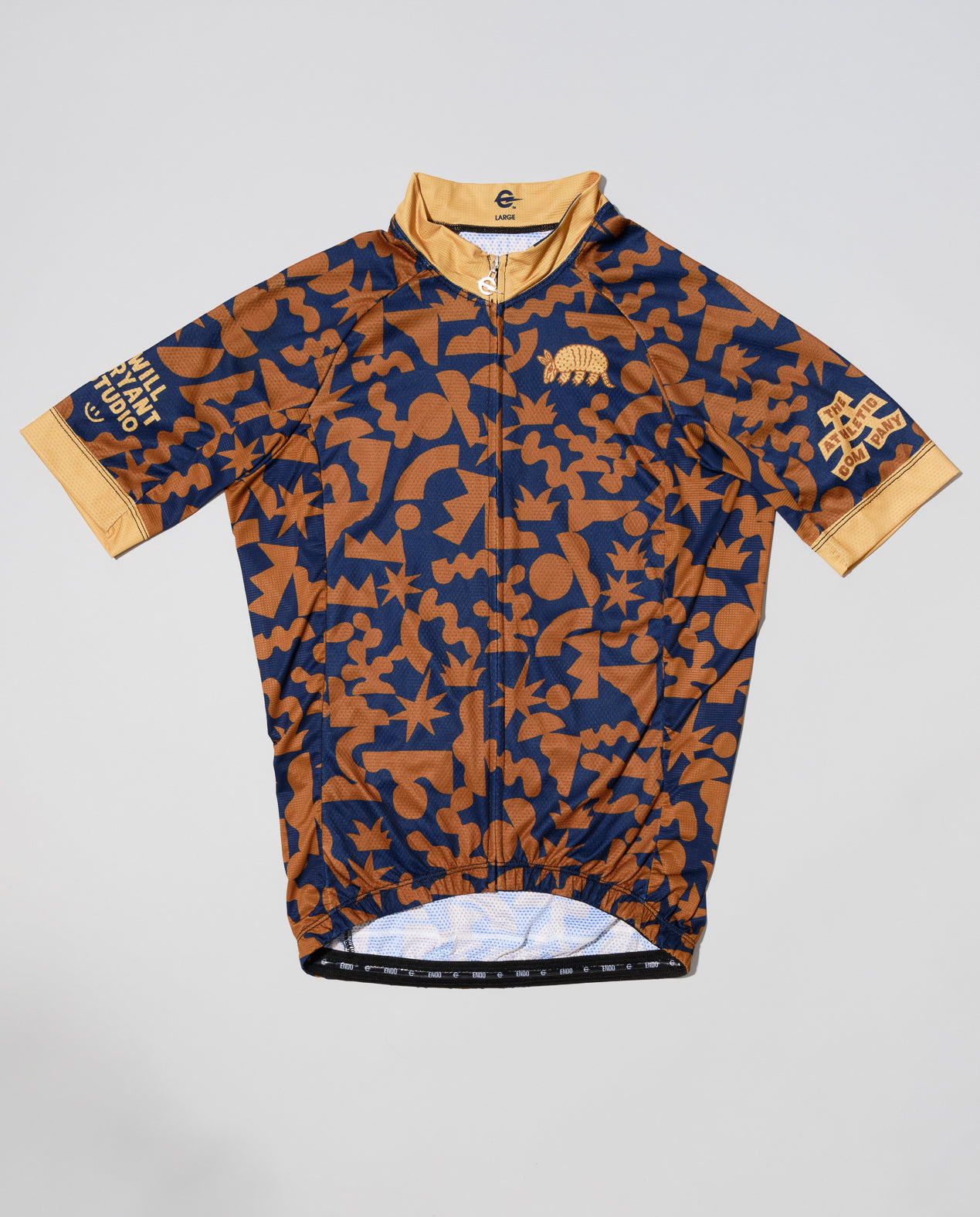 Men s Cactus Camo Blue and Gold Cycling Jersey Small