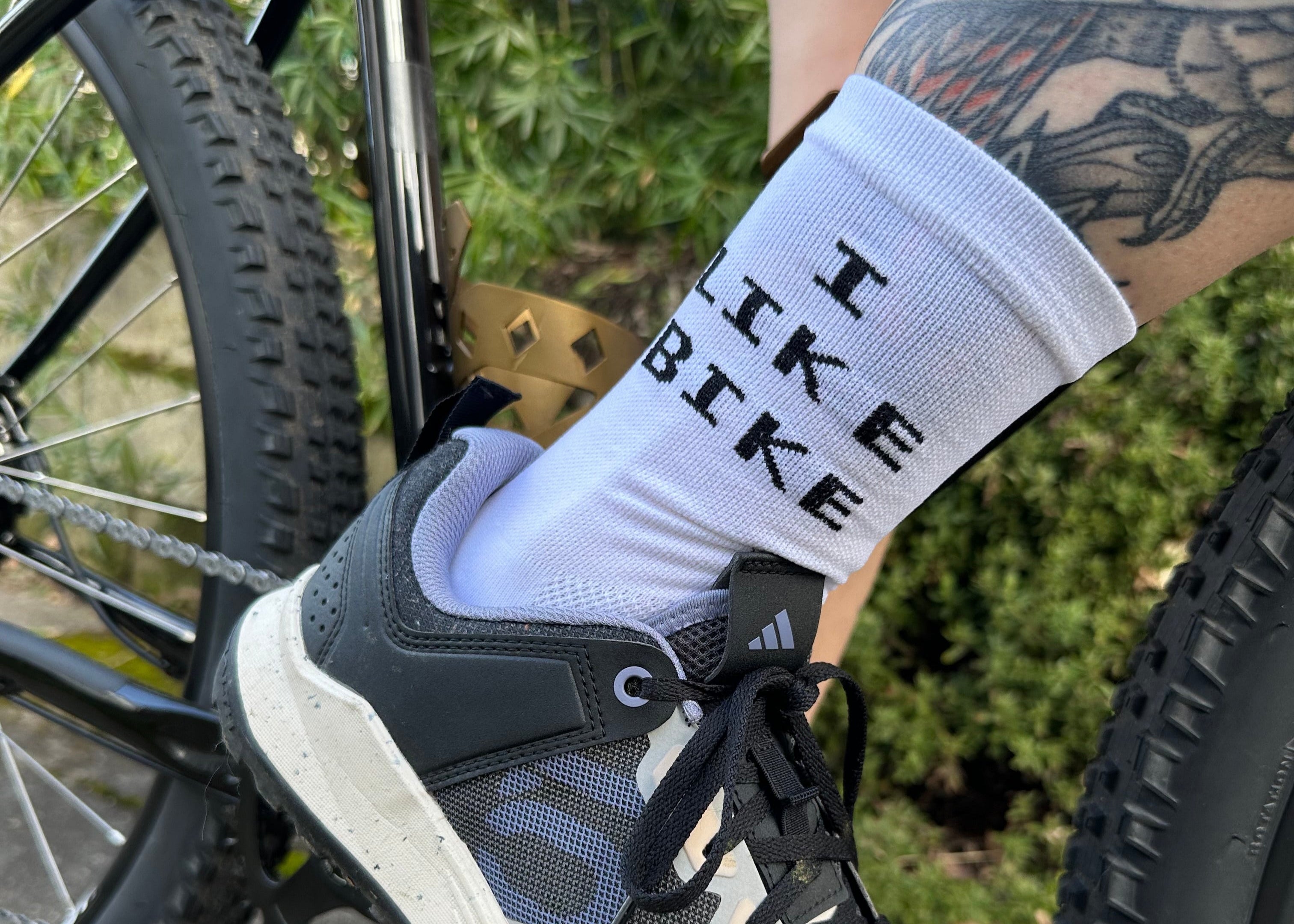 Show off your love for cycling with  the 'I LIKE BIKE' socks. Perfect for cycling, or I guess, running? We are not here to judge. Made in the USA, with love.