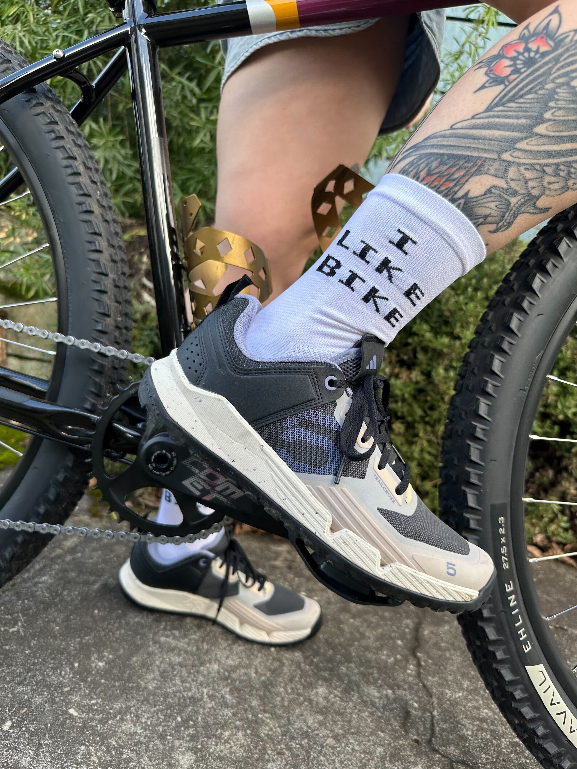 Show off your love for cycling with  the 'I LIKE BIKE' socks. Perfect for cycling, or I guess, running? We are not here to judge. Made in the USA, with love.