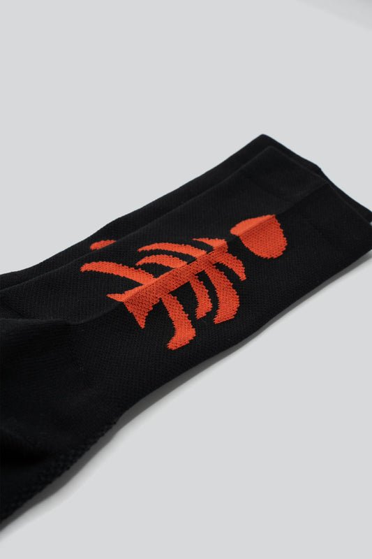 black socks with poinciana death palm sock for cycling or running