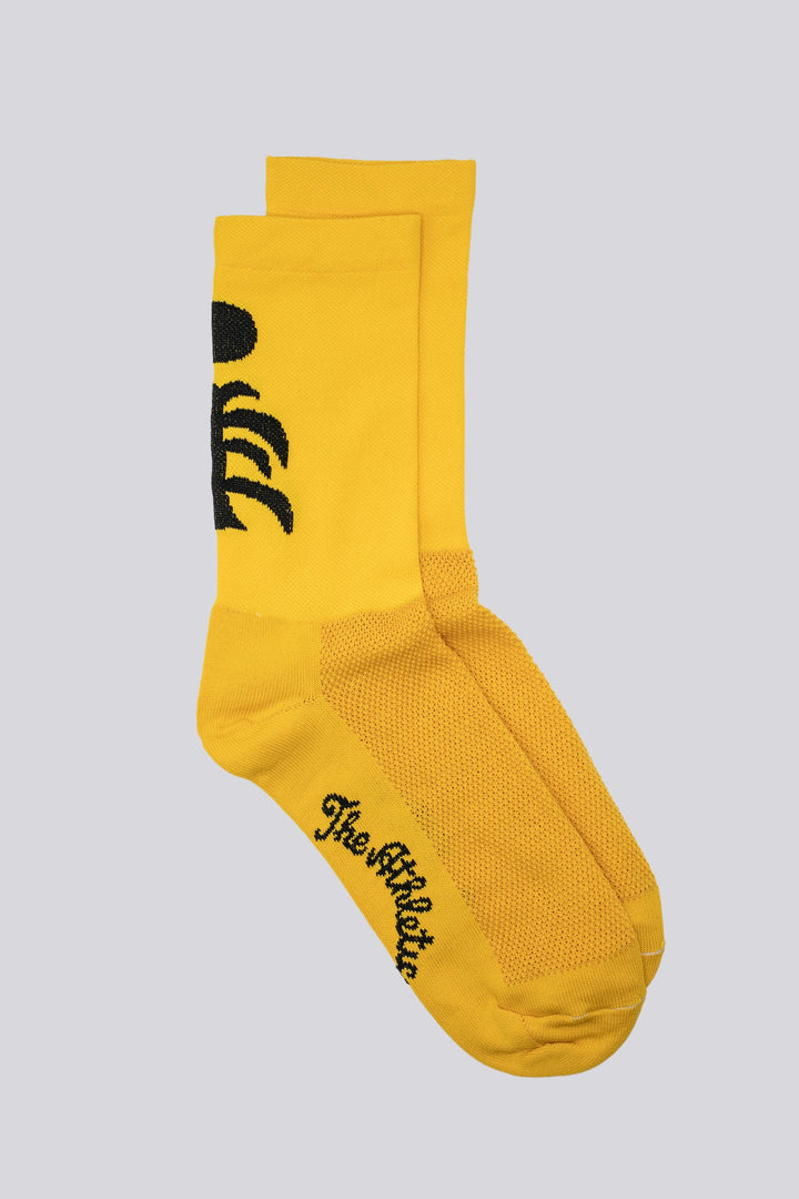 Death Palm Socks featuring a bold palm tree design, crafted for ultimate comfort and performance. Made from sustainable materials, perfect for running, cycling, and active athletes seeking style and eco-consciousness in their gear.