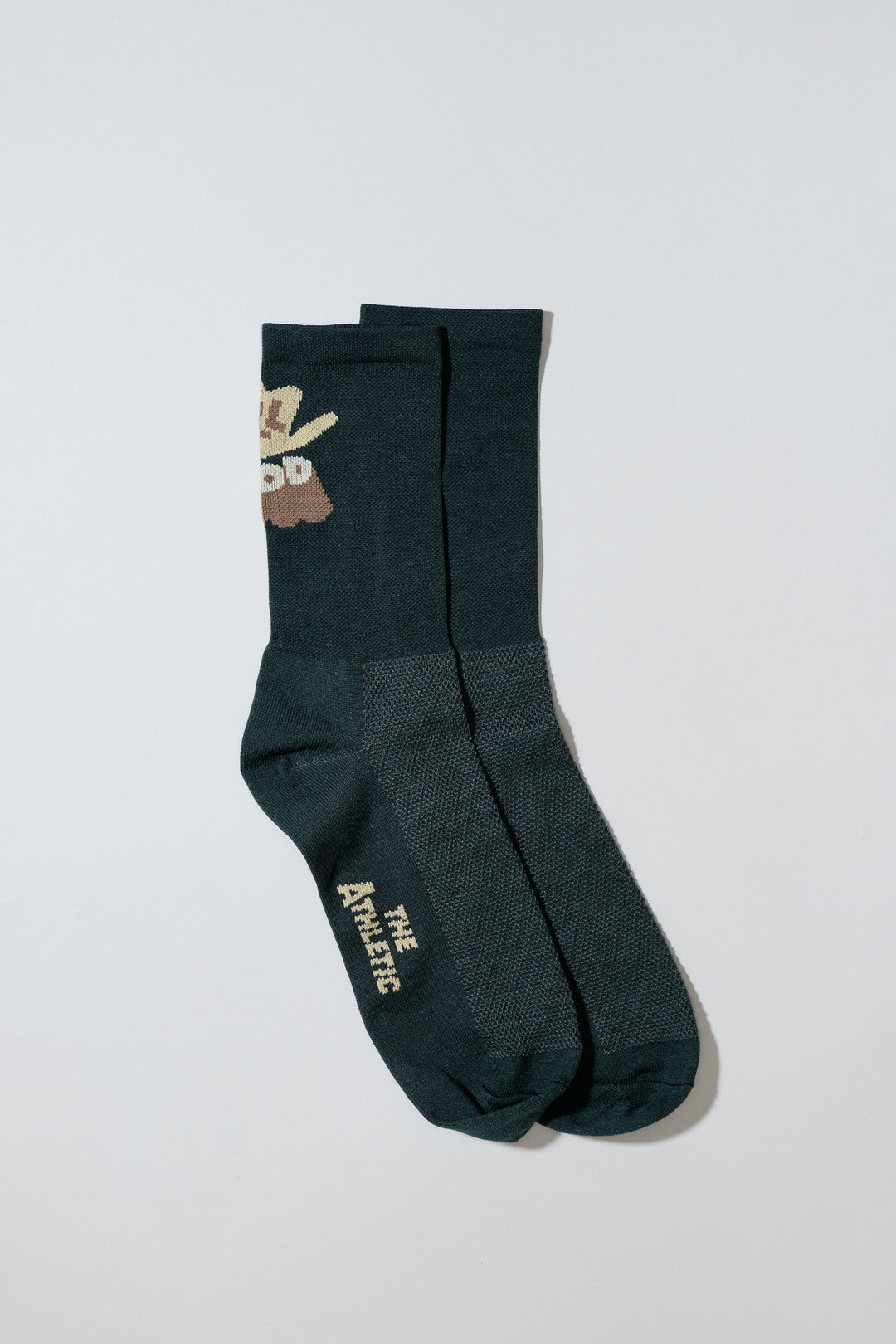 The ALL GOOD Cowboy Hat Socks are designed to add a touch of fun to your athletic wear, featuring a playful cowboy hat design. Ideal for cycling, running, and cross-training, these socks combine style and performance. Made in the USA with love, they offer both durability and comfort